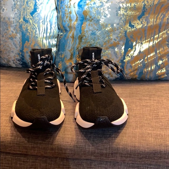 Balenciaga Lace-Up Speed Sock Sneakers - Picture 3 of 6